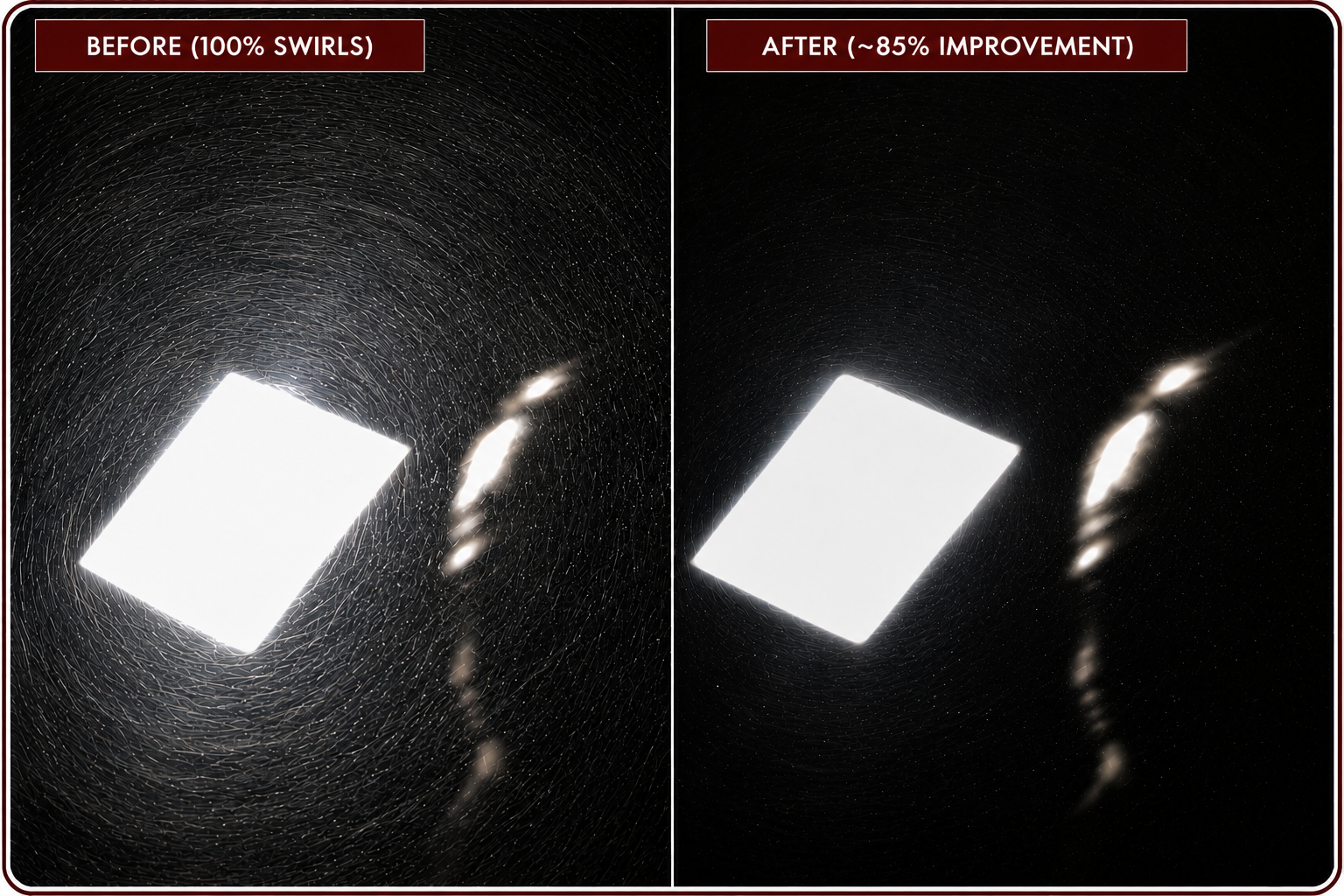Machine polishing and paint correction in progress